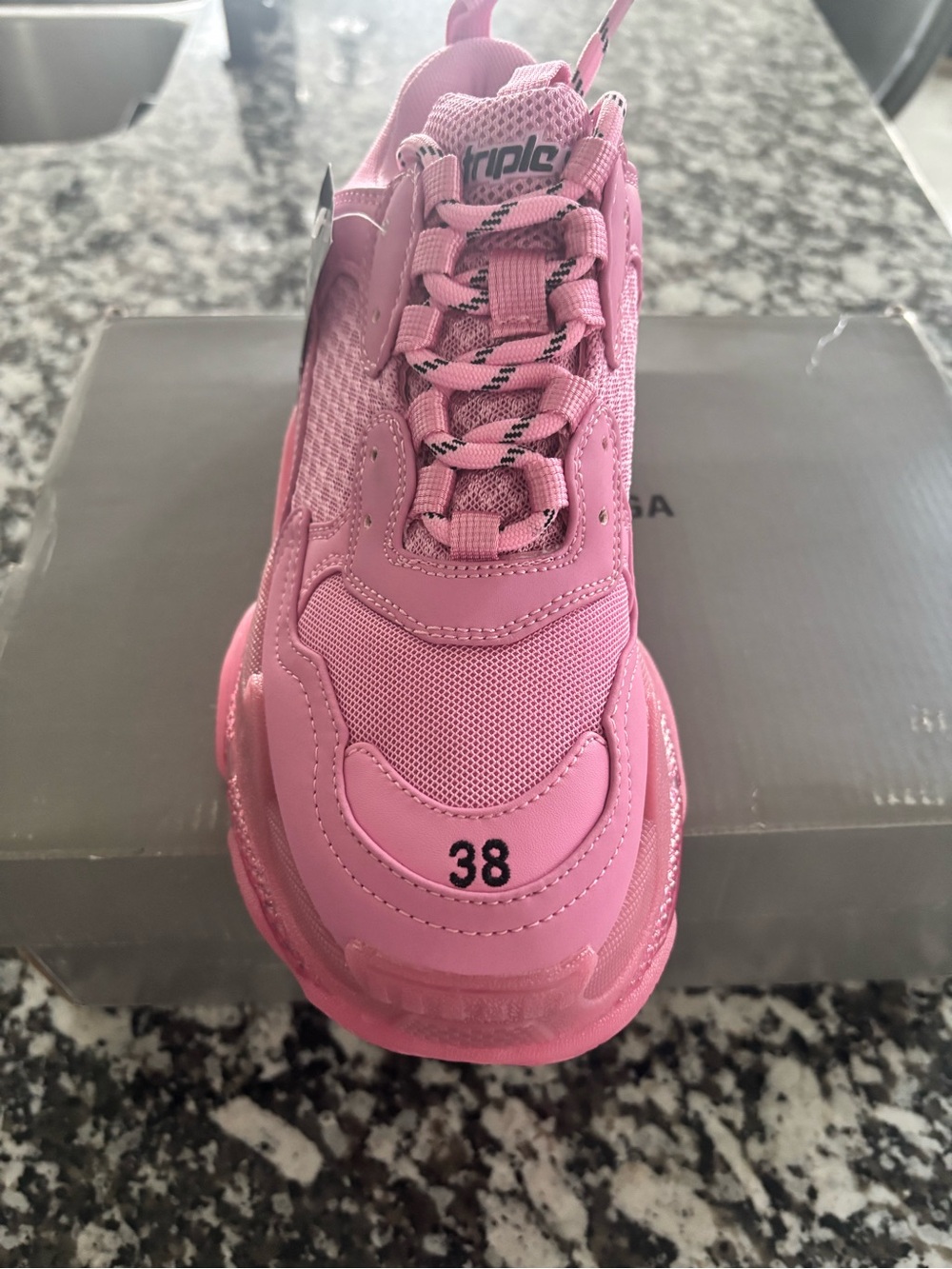 New - Balenciaga Pink Triple S Sneaker